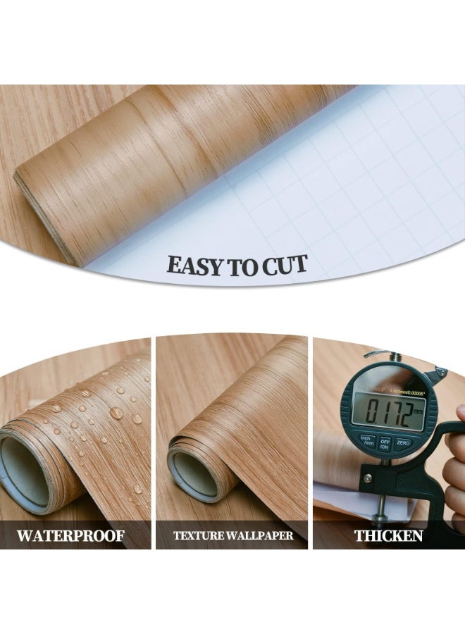 Natural Wood Grain Peel and Stick Wallpaper 15.7 W x 393 L - Self-Adhesive Removable Contact Paper for Cabinets, Furniture & Countertops - Waterproof Vinyl Film for Rental Home Decor, Drawer Liner - Image 4