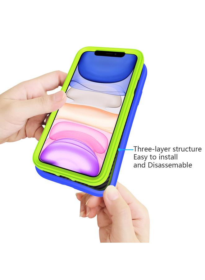 S-TOP Case For iPhone 11 Pro Wave Pattern 3 in 1 Silicone+PC Shockproof Protective Case - Image 4