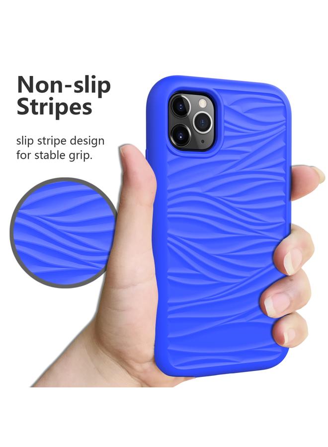 S-TOP Case For iPhone 11 Pro Wave Pattern 3 in 1 Silicone+PC Shockproof Protective Case - Image 5