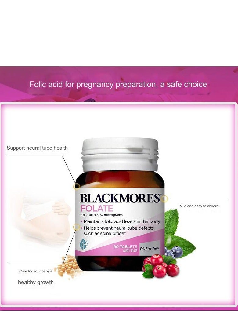 Blackmores Folic Acid 500 Micrograms 90 Tablets - Image 2