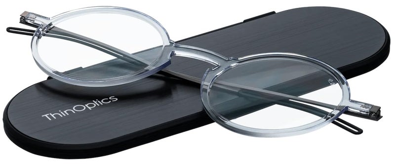 ThinOptics Unisex Adult Glasses Reading, Regular Case / Round Clear, 2.50 US - Image 1