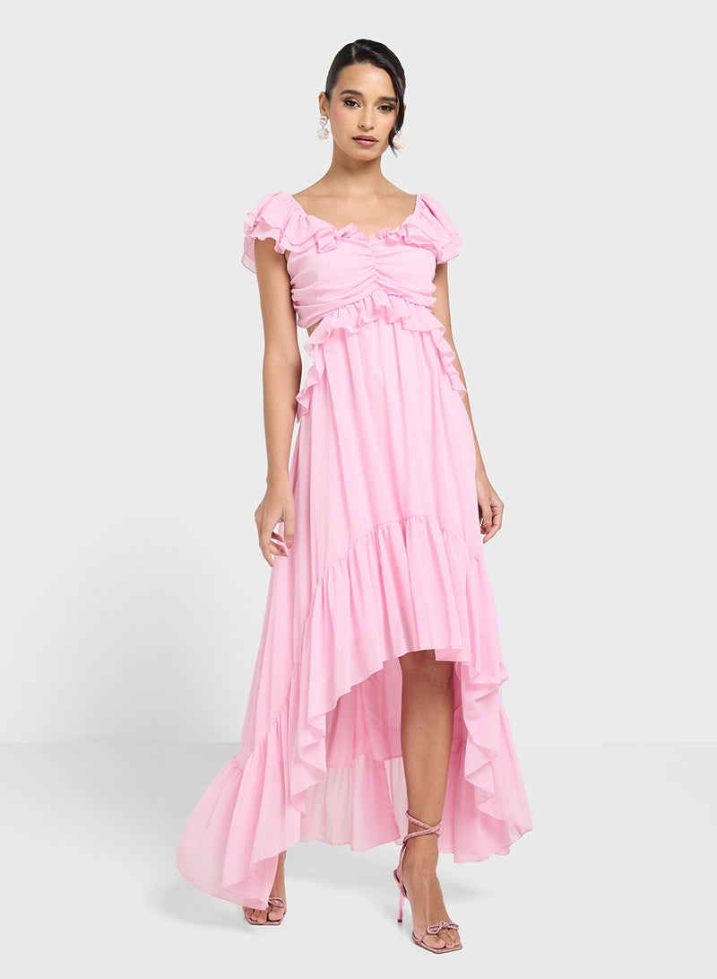 ايلا فستان مكشكش هاي لو - Image 4