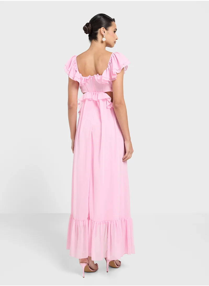 ايلا Ruffled Dress With Waist Cutout