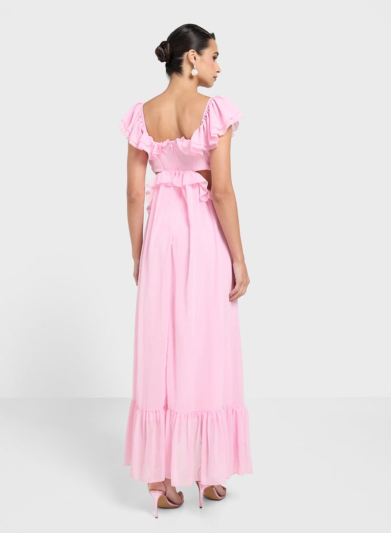 ايلا فستان مكشكش هاي لو - Image 2