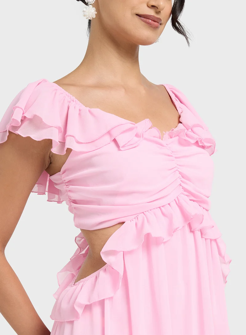 ELLA Ruffled Hi-Lo Dress