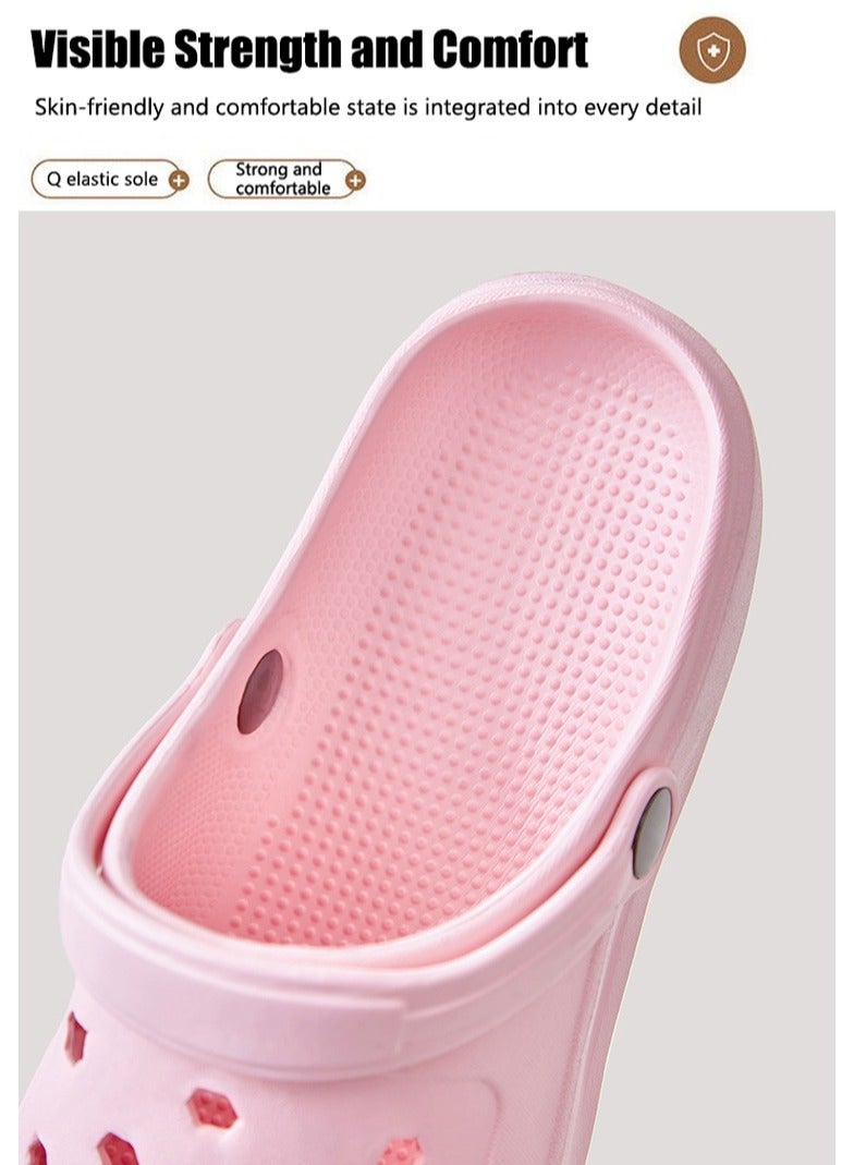 VUCATIN Unisex-Adult Garden Shoes Clogs Slip on Children Sandals Water Shoes for Indoor Outdoor Slides (Pink) - Image 2