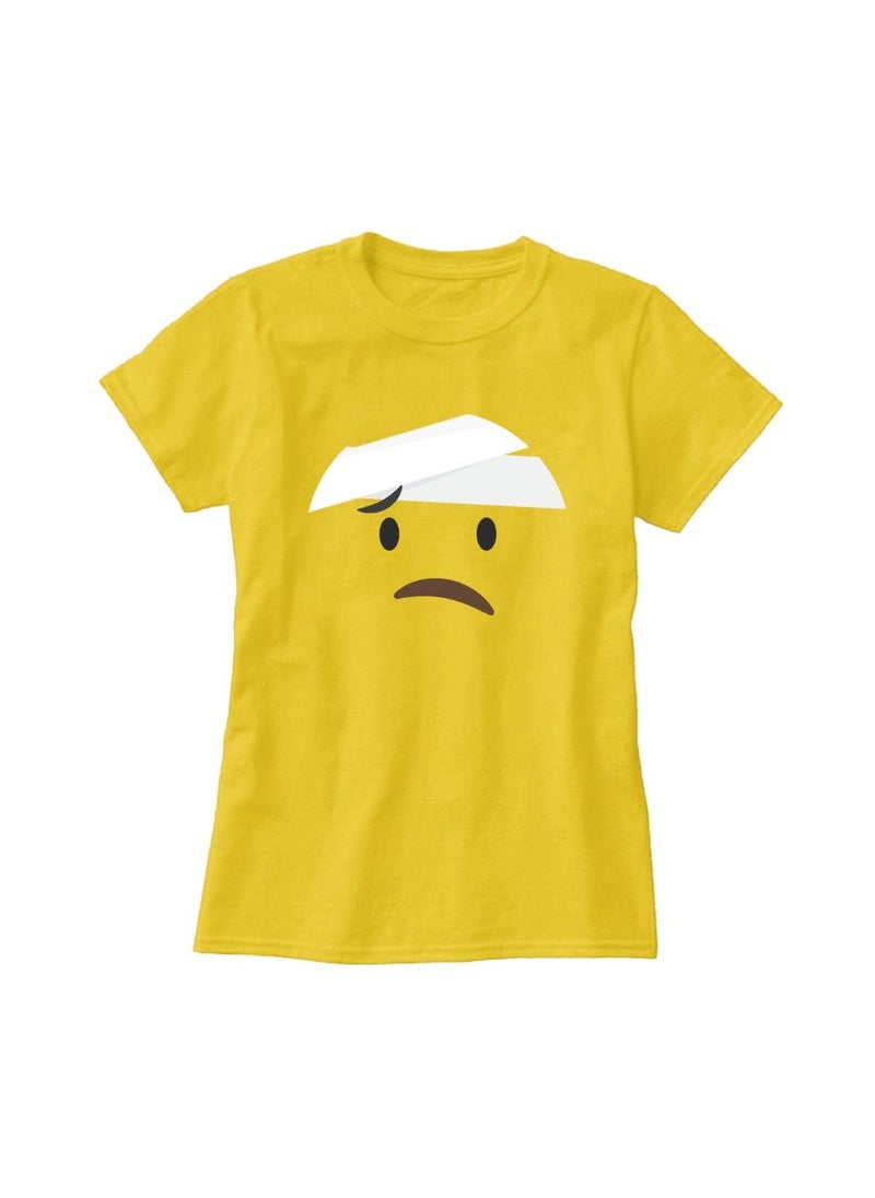 PRINTSHOP4ME - Adult Yellow Smiley Face T-Shirt Unisex Round Neck Short Sleeve Cotton T-Shirt-Soft And Comfortable Tshirt - Image 1