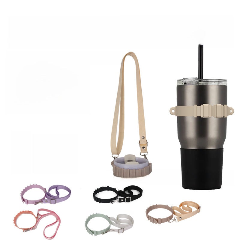 Explosive Ice Cup Accessories Silicone Cup Handler Portable Cup Strap Thermos Cup Handler Outdoor Strap(Orange) - Image 2