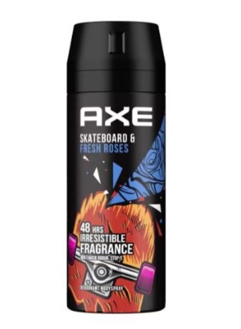 أكس Deodorant Spray for Men Skateboard and Fresh Rose - 150 ml