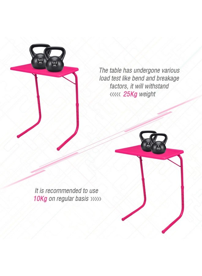 TABLE MAGIC Alloy Steel-Laptop Table Mat Finish,Lapdesk,Multipurpose Table,Utility Table,Height Adjustable Table,Work At Home Table,Study Table,Kids Study Table(Table Magic Hot Pink,Large),53 Cm - Image 5