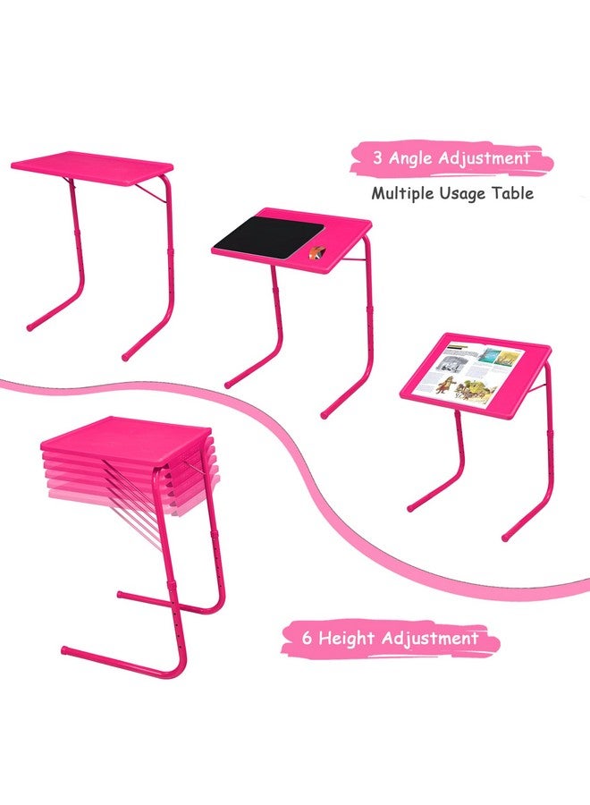 TABLE MAGIC Alloy Steel-Laptop Table Mat Finish,Lapdesk,Multipurpose Table,Utility Table,Height Adjustable Table,Work At Home Table,Study Table,Kids Study Table(Table Magic Hot Pink,Large),53 Cm - Image 3