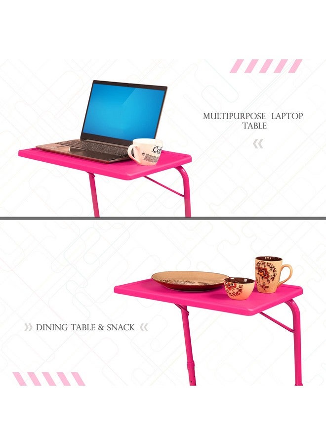 TABLE MAGIC Alloy Steel-Laptop Table Mat Finish,Lapdesk,Multipurpose Table,Utility Table,Height Adjustable Table,Work At Home Table,Study Table,Kids Study Table(Table Magic Hot Pink,Large),53 Cm - Image 4