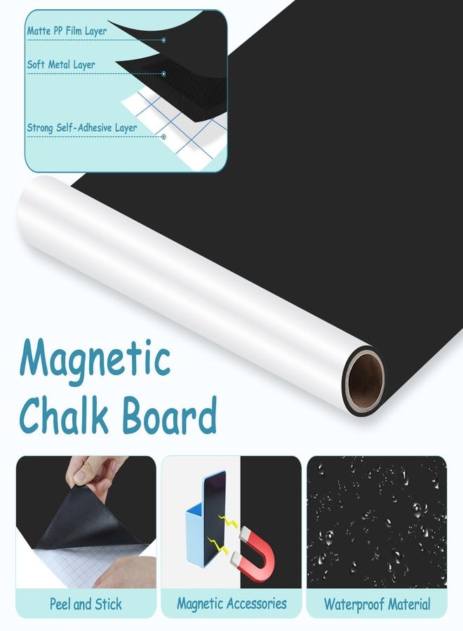 TPCSCH 39.3" x 17.5" Black Arch Magnetic Wall Decal Self-Adhesive Chalk Board Wallpaper for Playroom Peel and Stick Magnetic Wall Board with Starter Accessories Matte Finish Arch Wall Decal for Home School - Image 5
