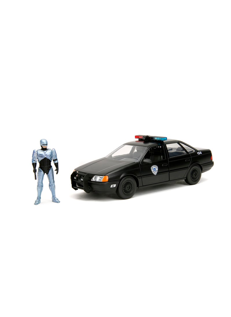 Jada Toys Robocop 35th Anniversary 1:24 OCP Ford Taurus Die-Cast Car & 2.75" Robocop Figure, Toys for Kids and Adults  - Image 1
