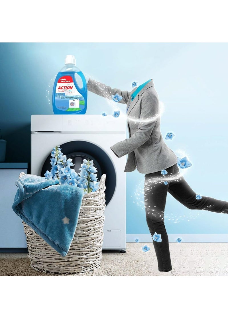 أكشن منظف ​​سائل باور جل عبوة اقتصادية عائلية 3 لتر أزرق - Image 4