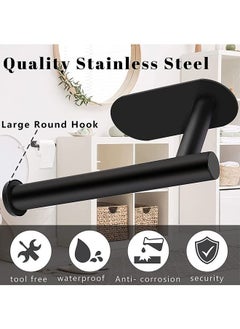 Toilet Paper Holder Self Adhesive Bathroom Paper Towel Roll Holder Wall Mount, SUS 304 Stainless Steel(Black-2pcs) - pzsku/Z00CD278FBD23C496E7E5Z/45/_/1682473219/c0dac44e-46ef-4242-9e4d-265ed7cbe4f9