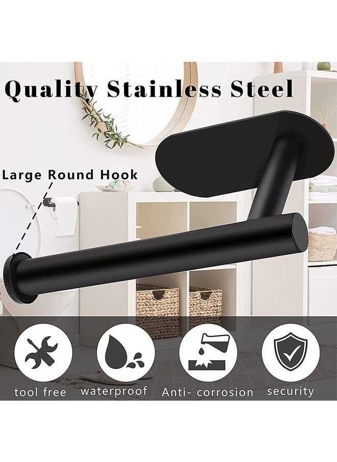 Arabest Toilet Paper Holder Self Adhesive Bathroom Paper Towel Roll Holder Wall Mount, SUS 304 Stainless Steel(Black-2pcs)  - Image 4