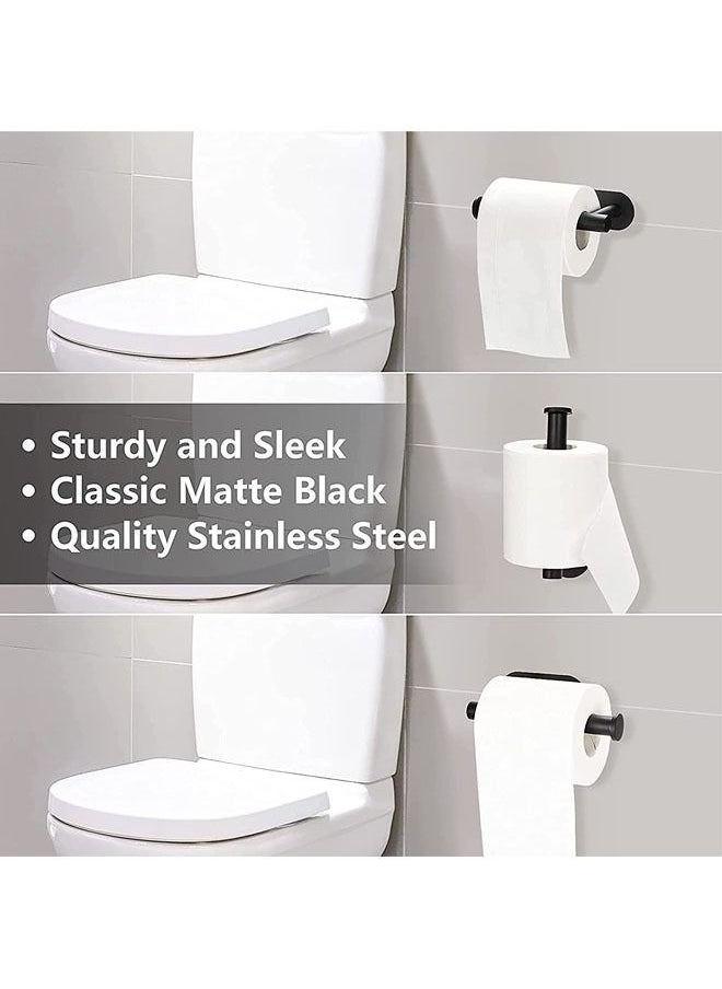 Arabest Toilet Paper Holder Self Adhesive Bathroom Paper Towel Roll Holder Wall Mount, SUS 304 Stainless Steel(Black-2pcs)  - Image 3