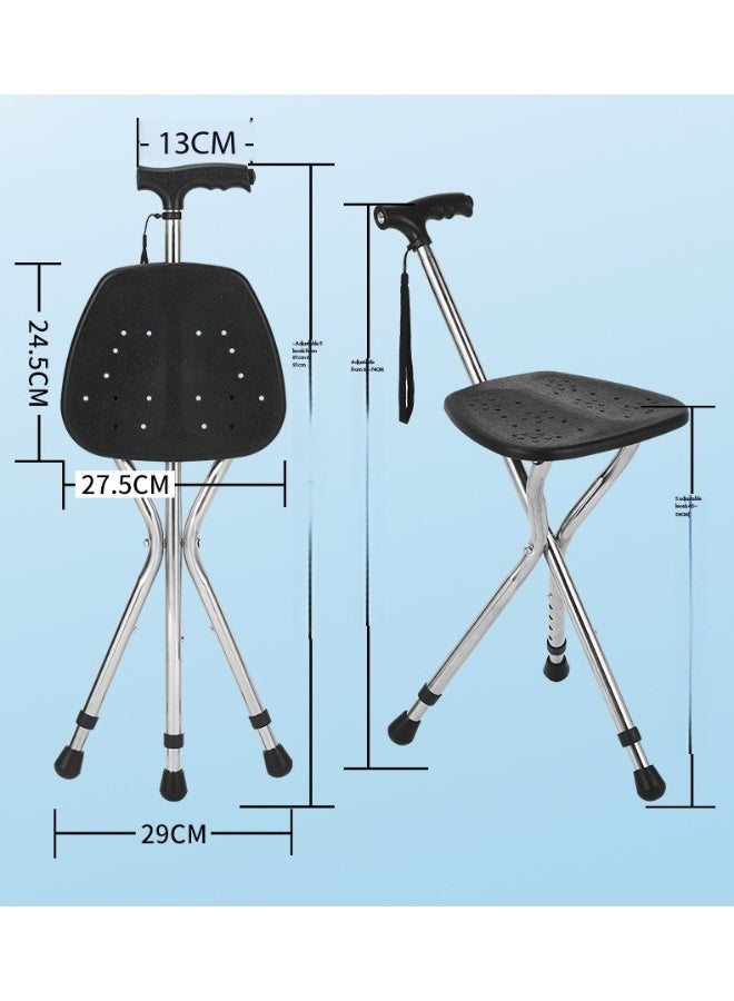Walking Cane with Seat-Max 150 – Folding Lightweight Cane Chair for Seniors, Portable and Sturdy Walking Stick with Comfortable Seat for Elderly, Travel Outdoor Use - Image 2