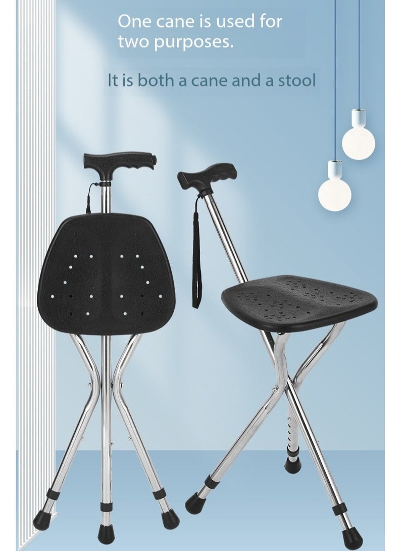 Walking Cane with Seat-Max 150 – Folding Lightweight Cane Chair for Seniors, Portable and Sturdy Walking Stick with Comfortable Seat for Elderly, Travel Outdoor Use - Image 1