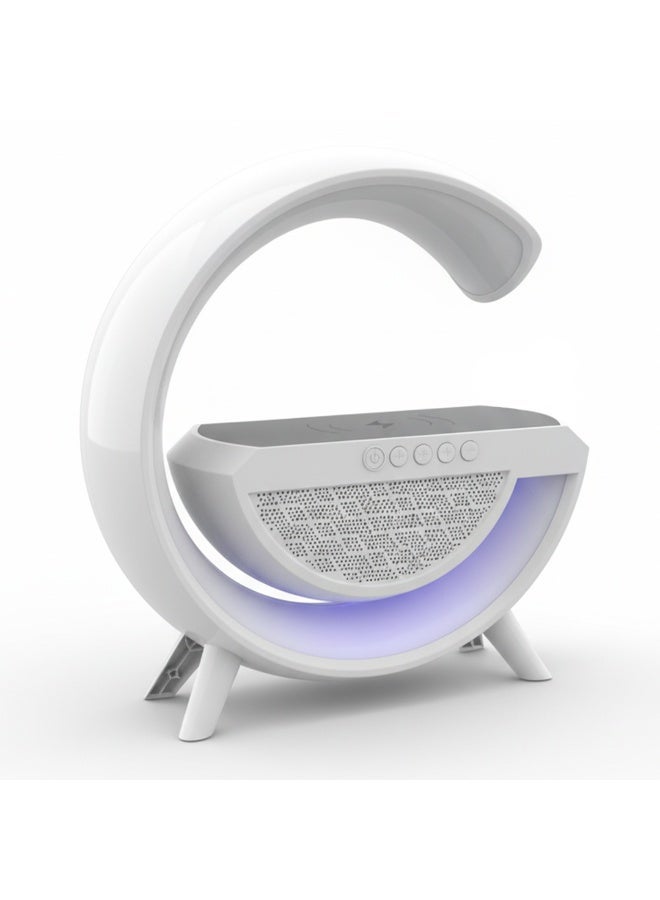 3 in 1 Wireless Charging Speaker BT2301 , RGB Light Table Lamp with Bluetooth Speaker, Wireless Charging Pad, FM Radio, AUX/USB Inputs & MicroSD Support , Perfect for Home, Office & Aesthetic Room Décor - Image 4