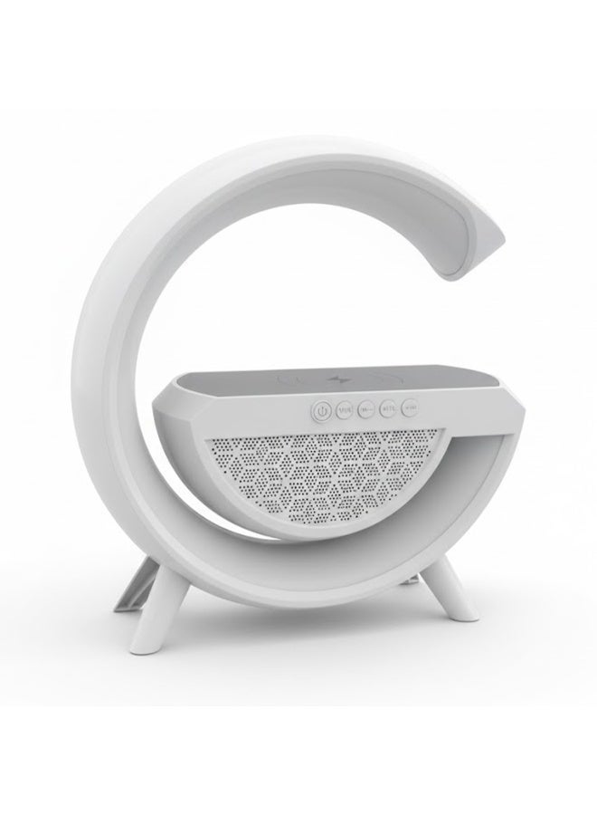 3 in 1 Wireless Charging Speaker BT2301 , RGB Light Table Lamp with Bluetooth Speaker, Wireless Charging Pad, FM Radio, AUX/USB Inputs & MicroSD Support , Perfect for Home, Office & Aesthetic Room Décor - Image 3