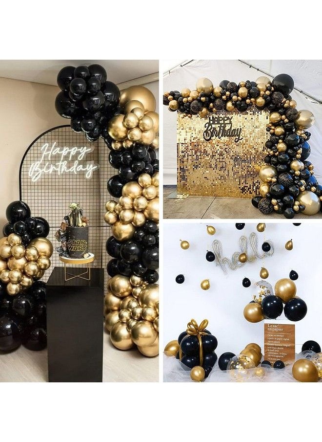 PartyWoo Gold And Black Balloons 60 Pcs Of Black Balloons Gold Metallic Balloons For Black Gold Party Decorations Hip Hop Party Decorations Hollywood Party Decorations Disco Party Decorations  - Image 4