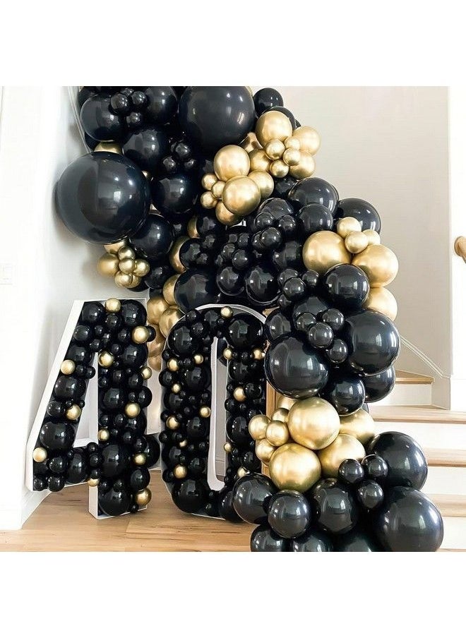 PartyWoo Gold And Black Balloons 60 Pcs Of Black Balloons Gold Metallic Balloons For Black Gold Party Decorations Hip Hop Party Decorations Hollywood Party Decorations Disco Party Decorations  - Image 5