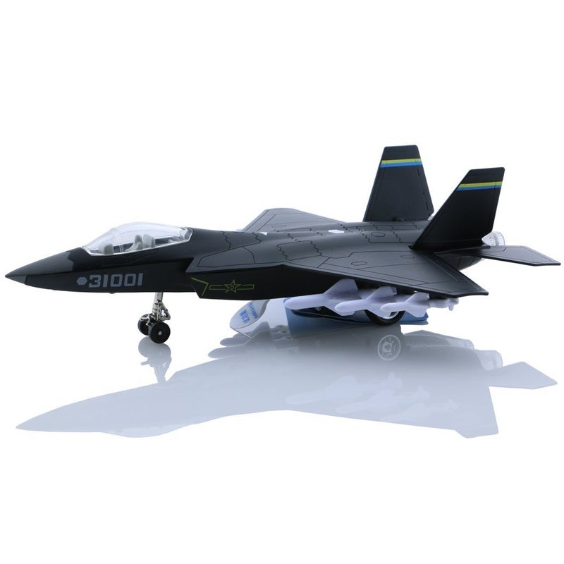 هسوميد Alloy PlanesAirplaneAircraft Toy with Pull Back Stealth Bombers and Fighter Planes Black Black - Image 2