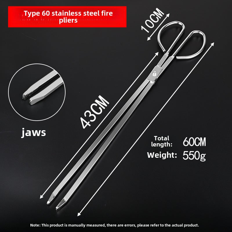 Stainless Steel Litter Picking Tweezers 60cm toothed garbage clip [stainless steel]] 