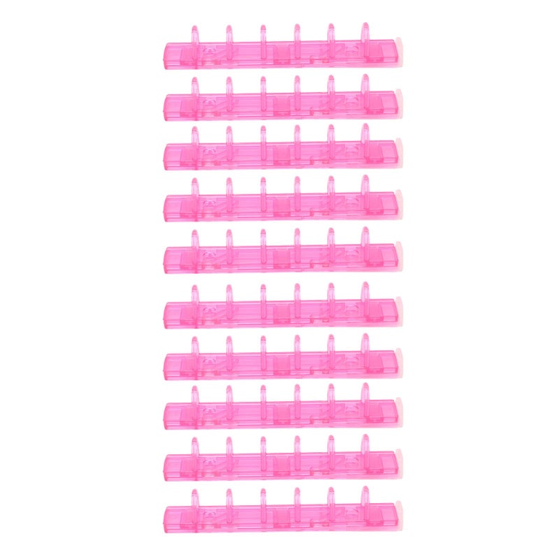 Transparent Binding Combs 10Pcs ABS 6 Holes Binder Rings For Document Notebook Making Durable Scratch Resistant - Image 1