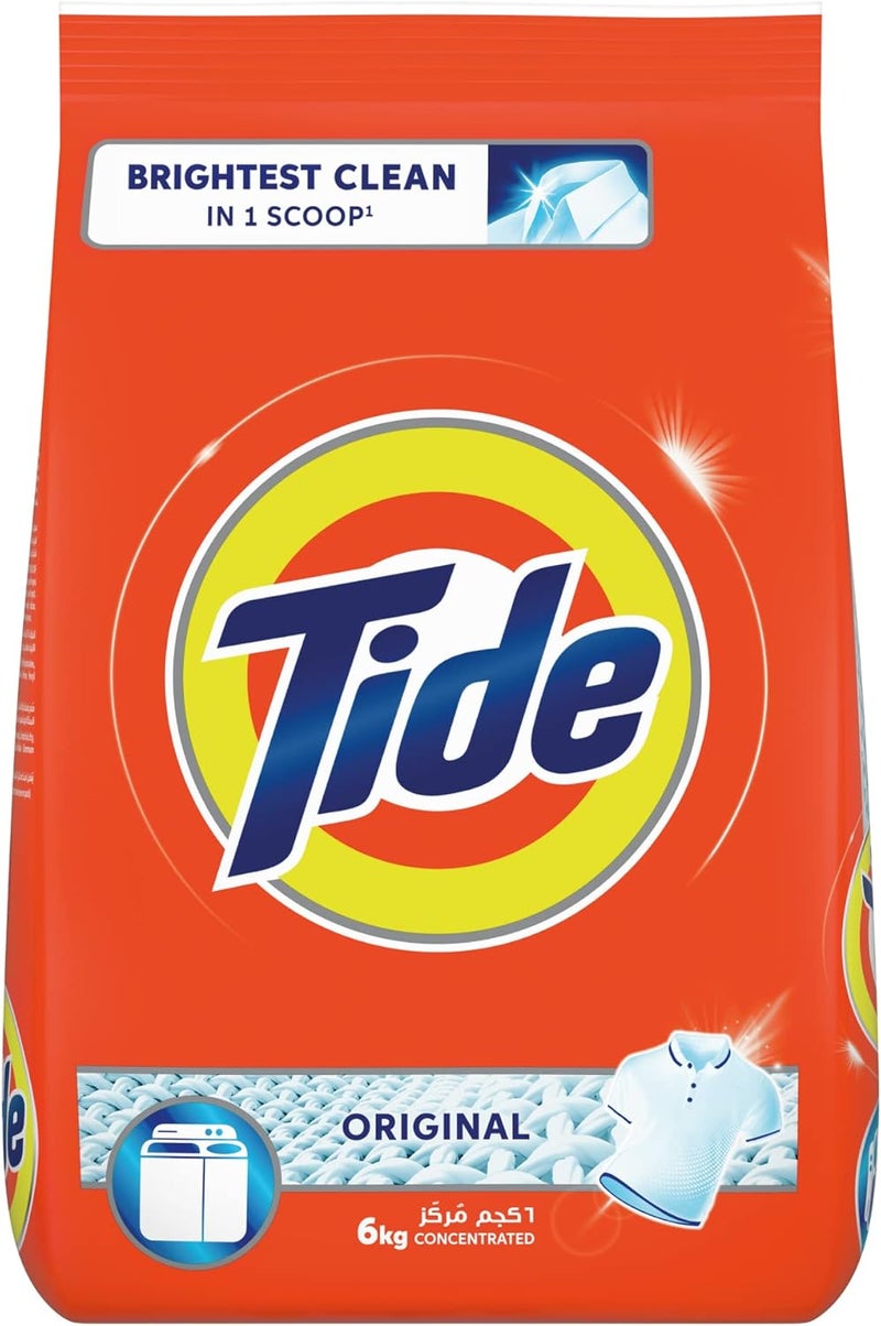 Tide Semi-Automatic Laundry Detergent Powder, Original Scent, 6 Kg - Image 1