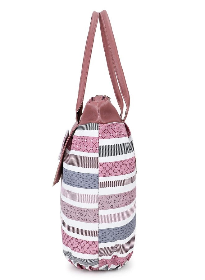 Nexeura Trendy Girls Handbag with Bow | Cute Printed Tote Bag for Women | Stylish Casual Shoulder Purse | Lightweight PU Leather Ladies Hand Bag | Fashion Daily Use (MAROON) - Image 3