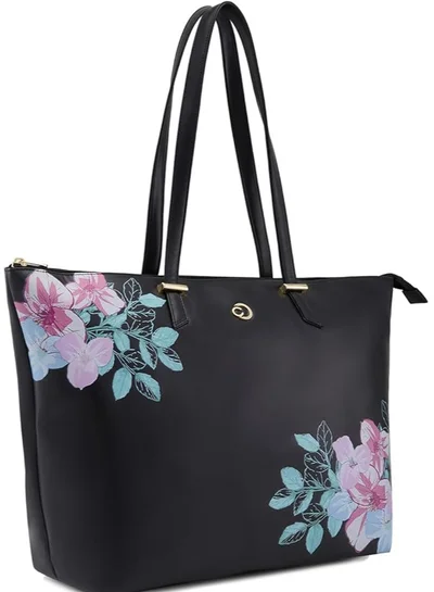 CAPRESE Caprese Shanaya Tote Bag, Large-Black | Stylish Handbag for Women | Spacious, Versatile Office & Daily Essentials Tote | Top Zip Closure