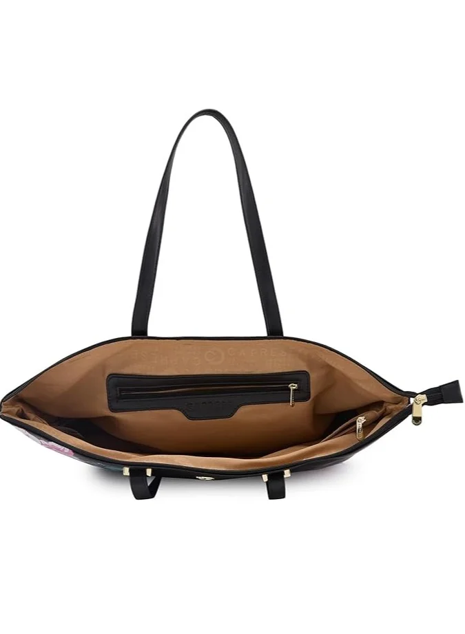 CAPRESE Caprese Shanaya Tote Bag, Large-Black | Stylish Handbag for Women | Spacious, Versatile Office & Daily Essentials Tote | Top Zip Closure