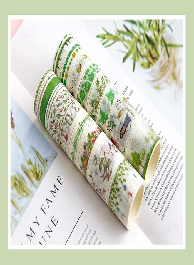 Zeruci Japanese Decorative Washi Tape Nature Series Gift Box | 20 Units 2 Metre Long Multi-Purpose Stationery Craft Tape Rolls For BUJO Journal Scrapbook Dear Diary (Green Breeze Theme) - Image 2