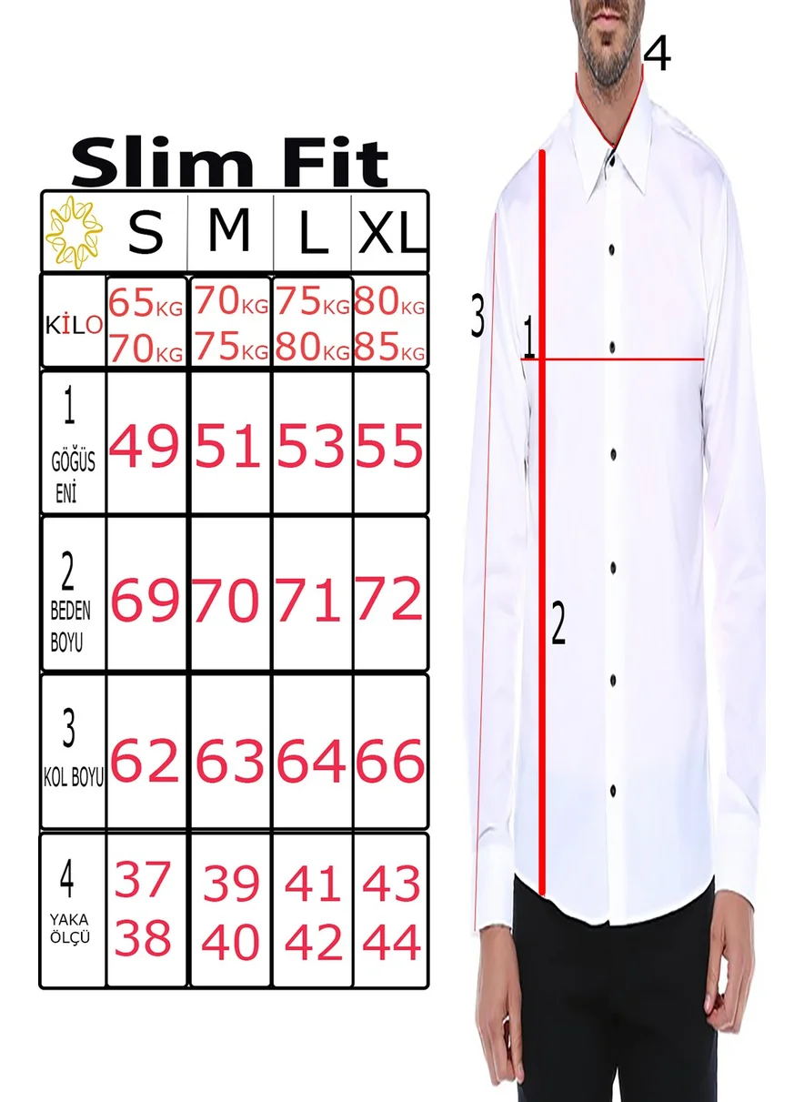 Varetta Men's Slim Fit Gray Patterned Sleeve-Covered Men's Shirt