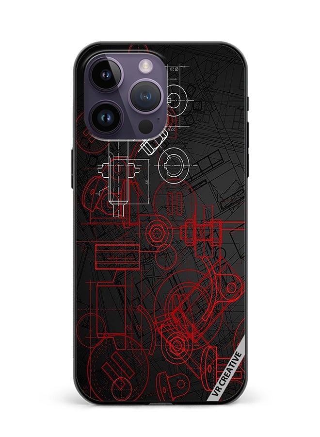 VR CREATIVE Protective Case Cover For Apple iPhone 16 Pro Max Industrial Abstract Design Multicolour