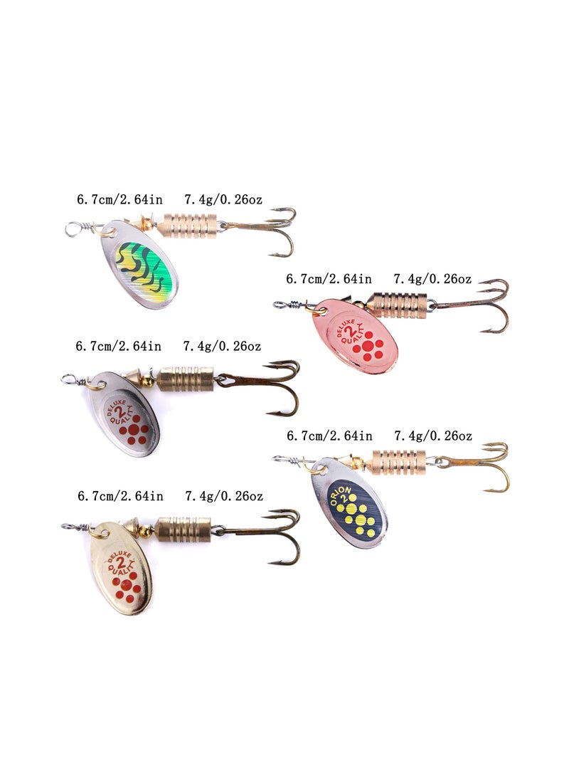 KASTWAVE Trout Lures Spinner Baits Fishing Lures Kit for Bass Trout Spinners Lure with Tackle Box Spinnerbait for Freshwater Saltwater,Hard Metal Fishing Kit, 10pcs,Improve The Efficiency of Fishing  - Image 5