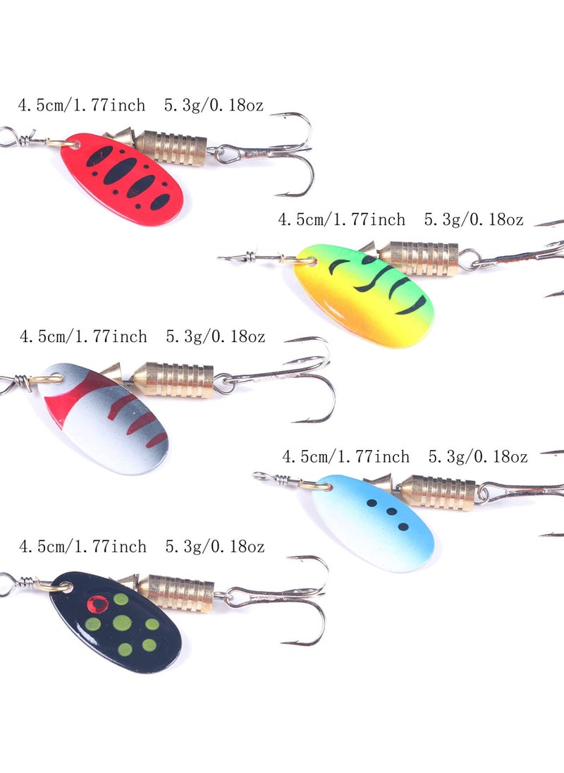 KASTWAVE Trout Lures Spinner Baits Fishing Lures Kit for Bass Trout Spinners Lure with Tackle Box Spinnerbait for Freshwater Saltwater,Hard Metal Fishing Kit, 10pcs,Improve The Efficiency of Fishing  - Image 2