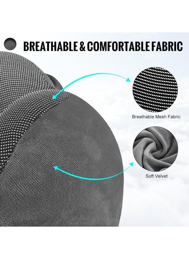 Aikenn - Travel Pillow Neck Pillow Nap U-Shaped Pillow Hooded Multifunctional Neck Pillow Neck Cushion Hooded Velvet Memory Foam Neck Pillow Adult Head And Neck Support Suitable For Airplane Travel Long-Distance Flight Office Car Sleep Rest (Dark Gray) - Image 1