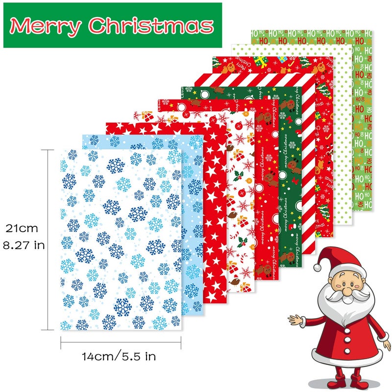 FEPITO 60 Sheets Christmas Pattern Paper Set, 14 x 21cm Decorative Paper for Card Making Scrapbook decoration, 10 Designs - Image 3