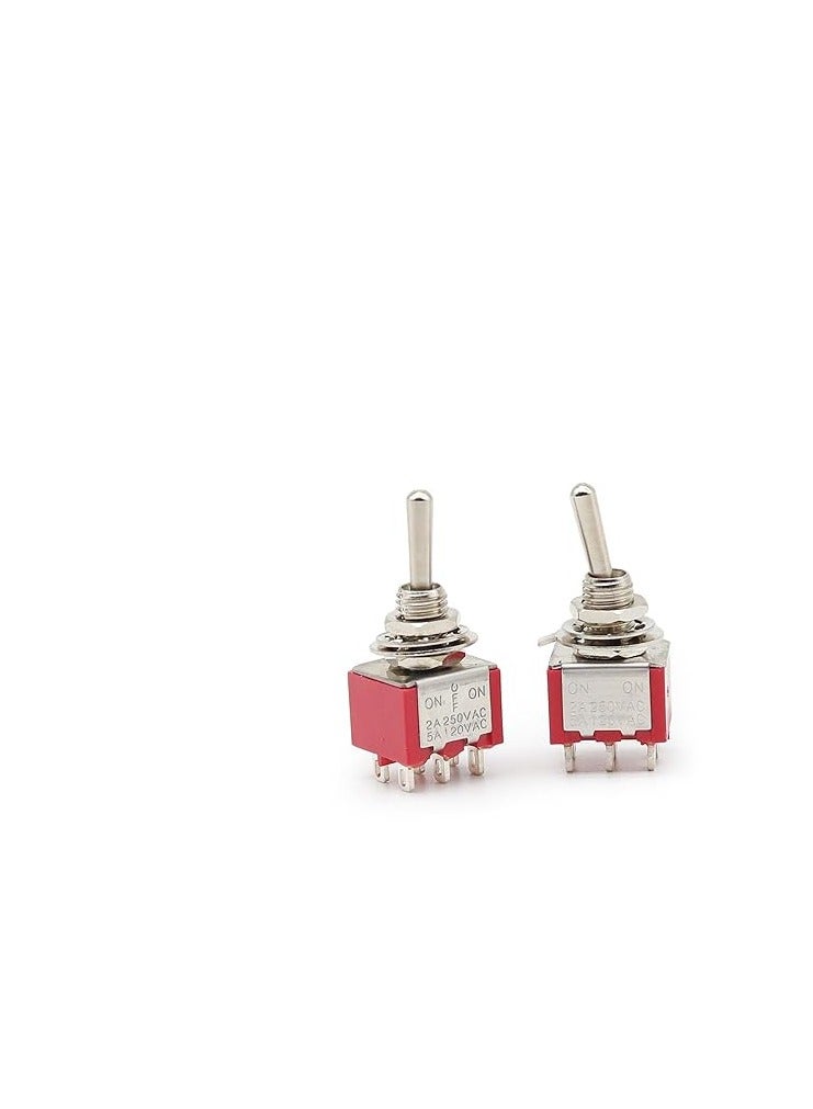 KNP MTS-202 Red On-On Toggle Switch is a versatile and reliable switch designed for various applications requiring a dependable on-on operation Featuring a compact design this toggle switch is perfect for use in electrical panels machinery and automotive applications where clear visibility and easy access are essential. - Image 3