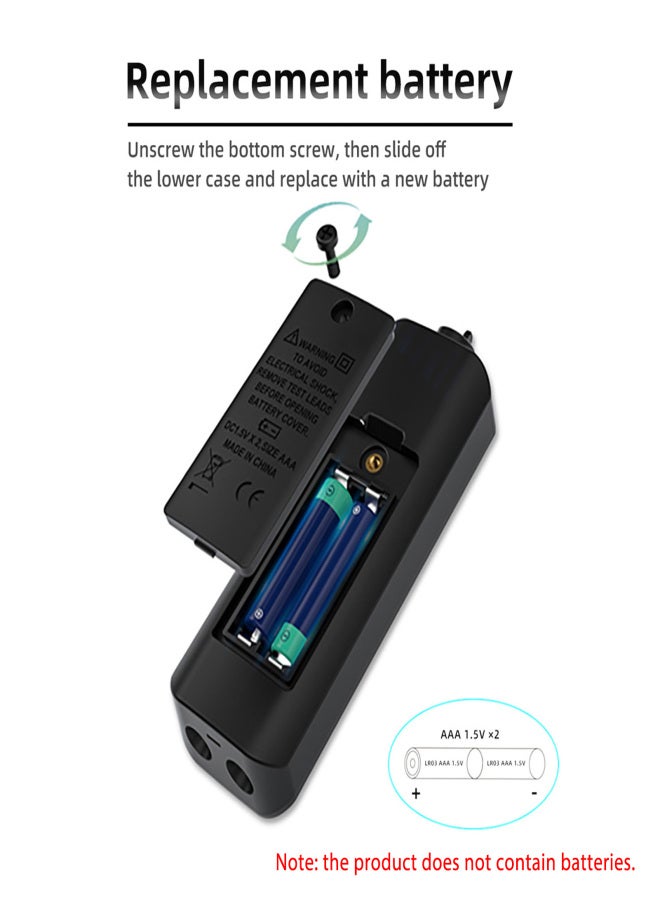 BSIDE A1 Mini Multimeter LCD Digital Tester Voltage Detector 2000 Counts DC/AC Voltage Frequency Resistance NCV Continuity Live Wire Neutral Wire Check True RMS Meter with Storage Zipper Case - Image 2