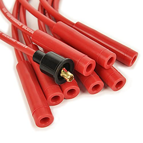 RLP مجموعة أسلاك شمعات الإشعال العالمية 8.5 مم مع غلاف سيليكون أحمر وأحذية مستقيمة تحل محل Accel 4040 - Image 5