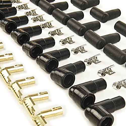 RLP مجموعة أسلاك شمعات الإشعال العالمية 8.5 مم مع غلاف سيليكون أحمر وأحذية مستقيمة تحل محل Accel 4040 - Image 4