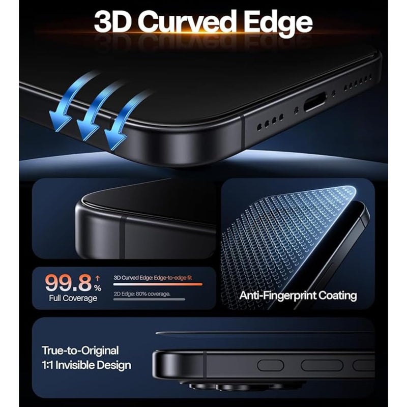 Mobilebies Premium Tempered Glass Screen Protector Guard For iPhone 17 Air/iPhone Air (6.5 Inch,Pack of 1) | HD Clear, 9H Hardness Shatterproof, Edge to Edge Coverage With Easy to installation kit - Image 3