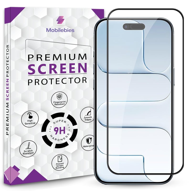 Mobilebies Premium Tempered Glass Screen Protector Guard For iPhone 17 Air/iPhone Air (6.5 Inch,Pack of 1) | HD Clear, 9H Hardness Shatterproof, Edge to Edge Coverage With Easy to installation kit - Image 1
