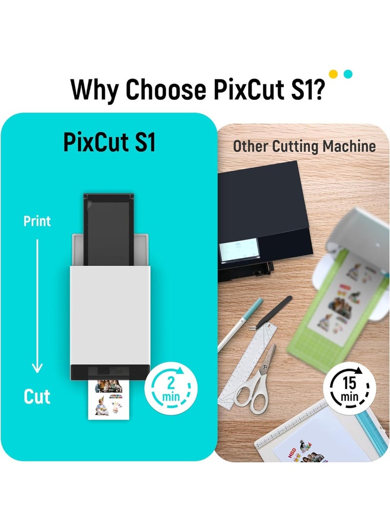 Liene PixCut S1 Photo Sticker Printer & Die Cutting Machine, All-in-One Sticker Maker, 300 DPI Thermal Dye Sublimation, Wireless DIY Craft Printer for Labels & Gifts - Image 3