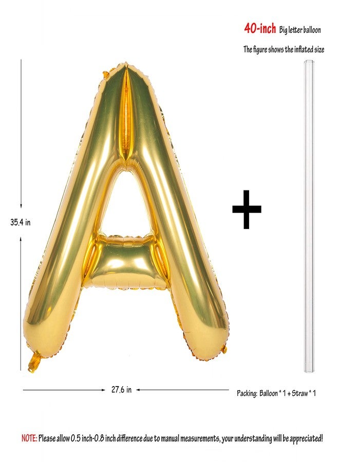 CHANGZHONG Letter Balloons 40 Inch Giant Jumbo Helium Foil Mylar for Party Decorations Gold A - Image 3